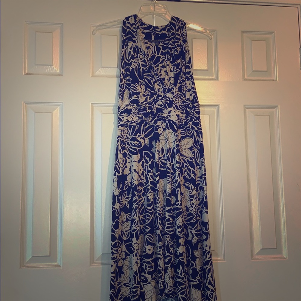 Black and Tan flowered sleeveless dress